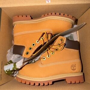 Timberland Wheat Nubuck Boots with Brown Accents